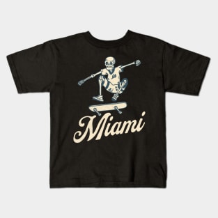 Miami, Florida Bony Skaters Skateboarding Vacationing Kids T-Shirt